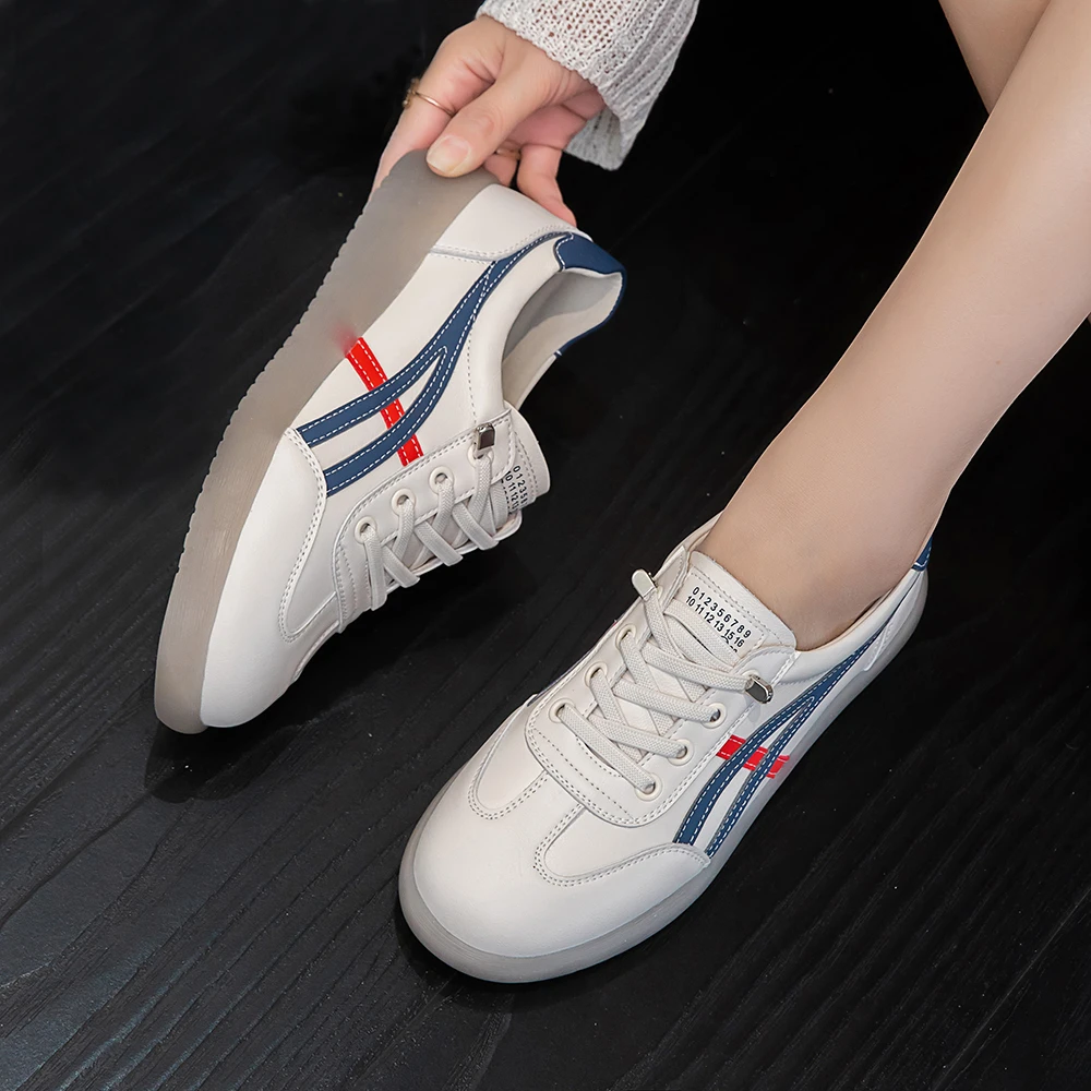 【真皮德训鞋5代】真皮小白鞋2025春季新款一脚蹬软底休闲板鞋6685