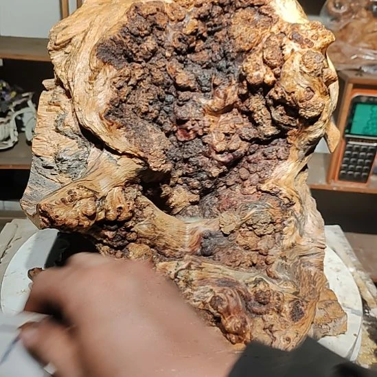 运***院泥塑17北沉香琥珀木天然造型山水摆件