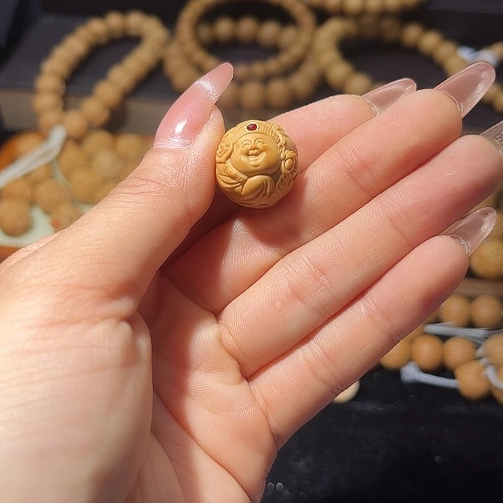 猴头核桃吊坠孔****）雕刻单颗财神