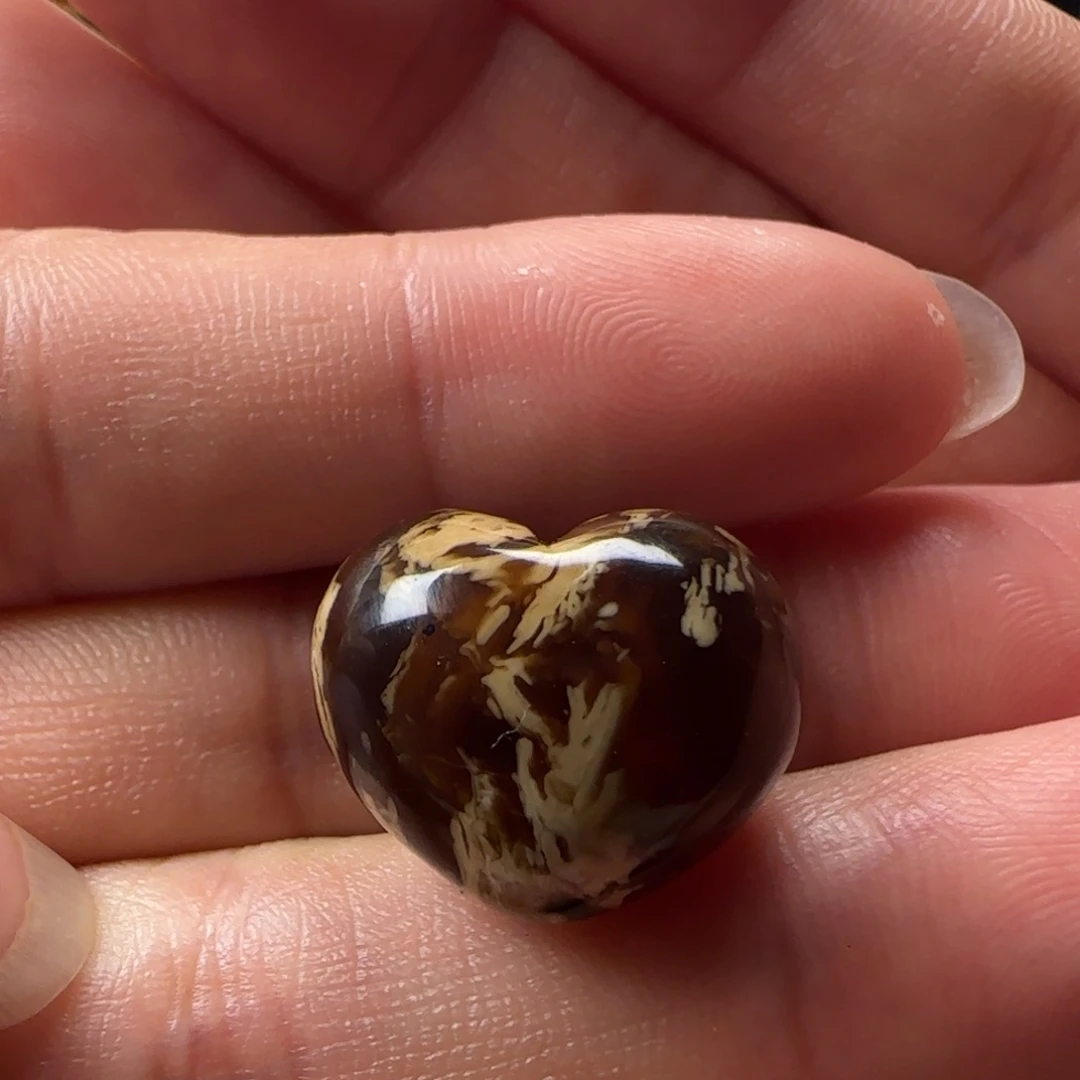 蜜蜡未镶嵌颈饰缅甸根珀溶洞妖花爱心吊坠（打孔不退换）