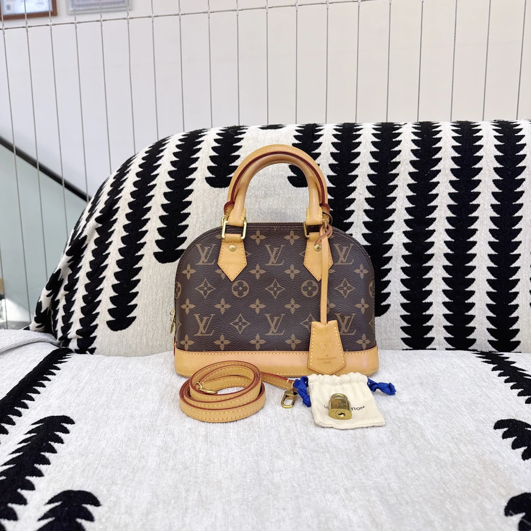 95新 LouisVuitton/路易威登 Alma BB 经典拉花印花复古 斜挎手提