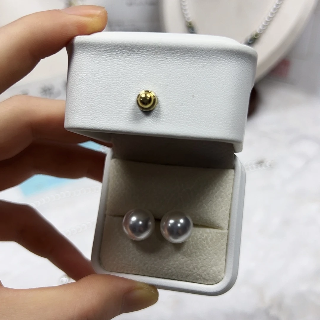 非金属925银白珠耳钉