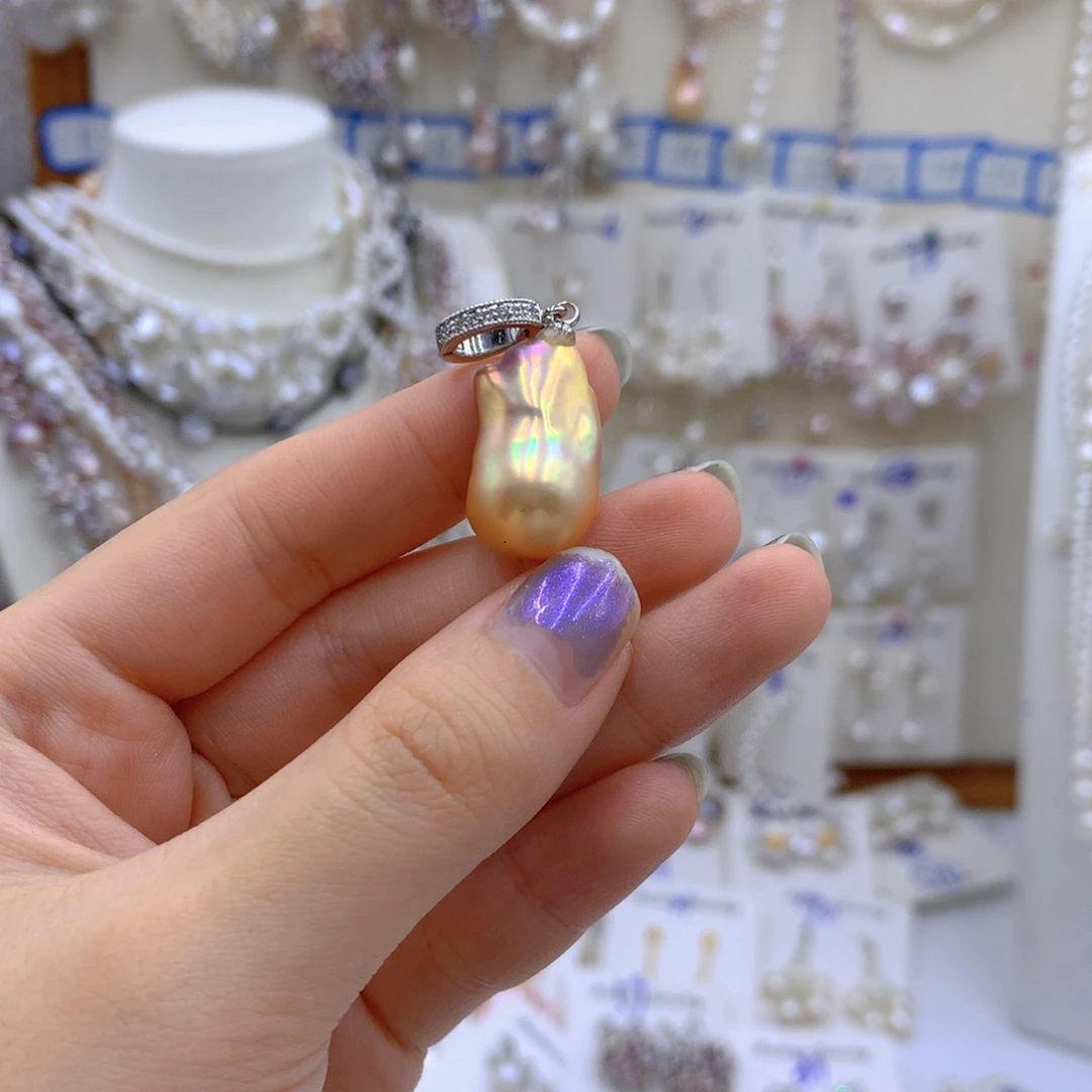 淡水珍珠颈饰银S925镶嵌