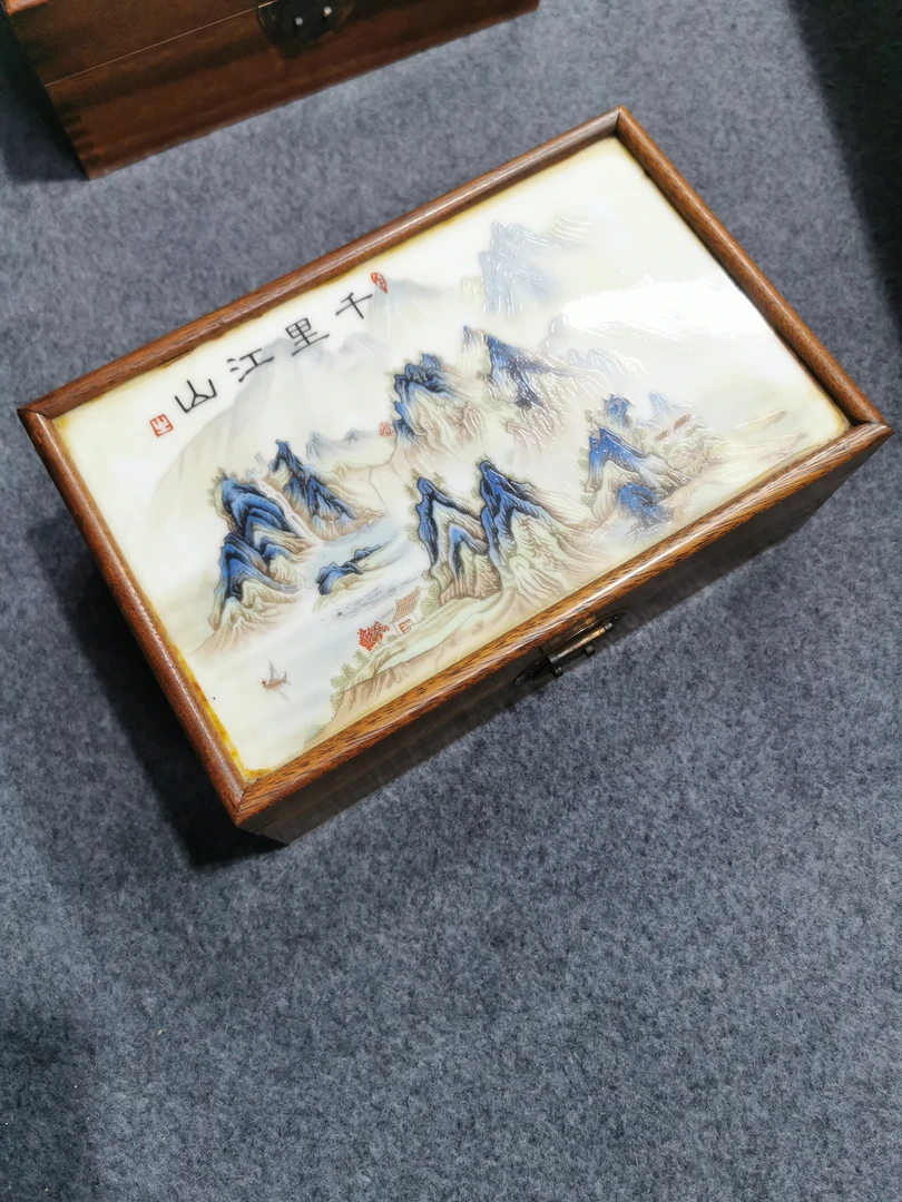 瓷板画首饰盒千里江山