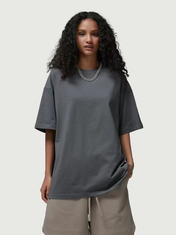 复古简约300g净版短袖男女美式休闲宽松百搭T恤