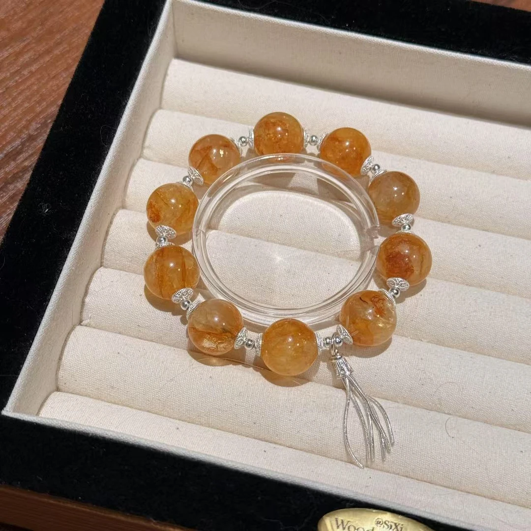 黄胶花银配水晶手串手链 颜色微差多样性发其一ZW358