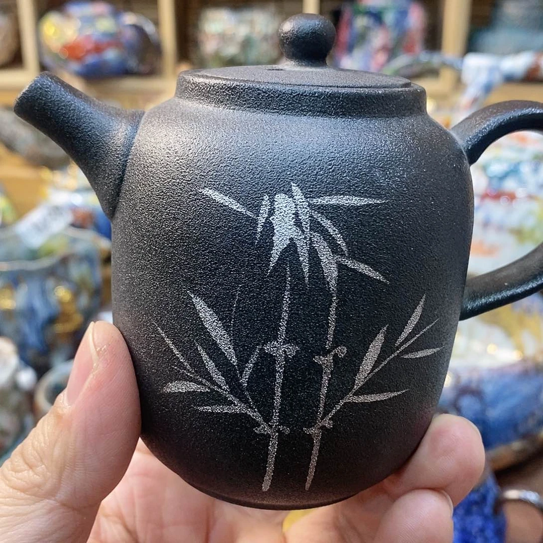 粗陶志野柴烧茶器