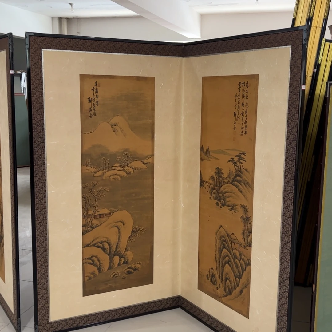 绘画屏风框画茶空间设计