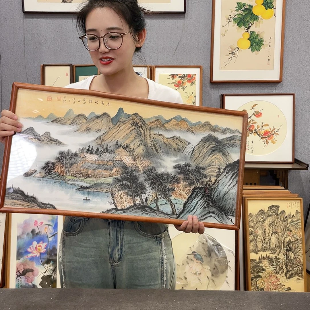 书法手绘带框尺寸：36*69