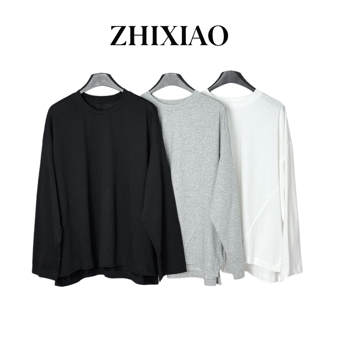 【ZHIXIAO】秋冬新款:斜裁印花长袖上衣257051