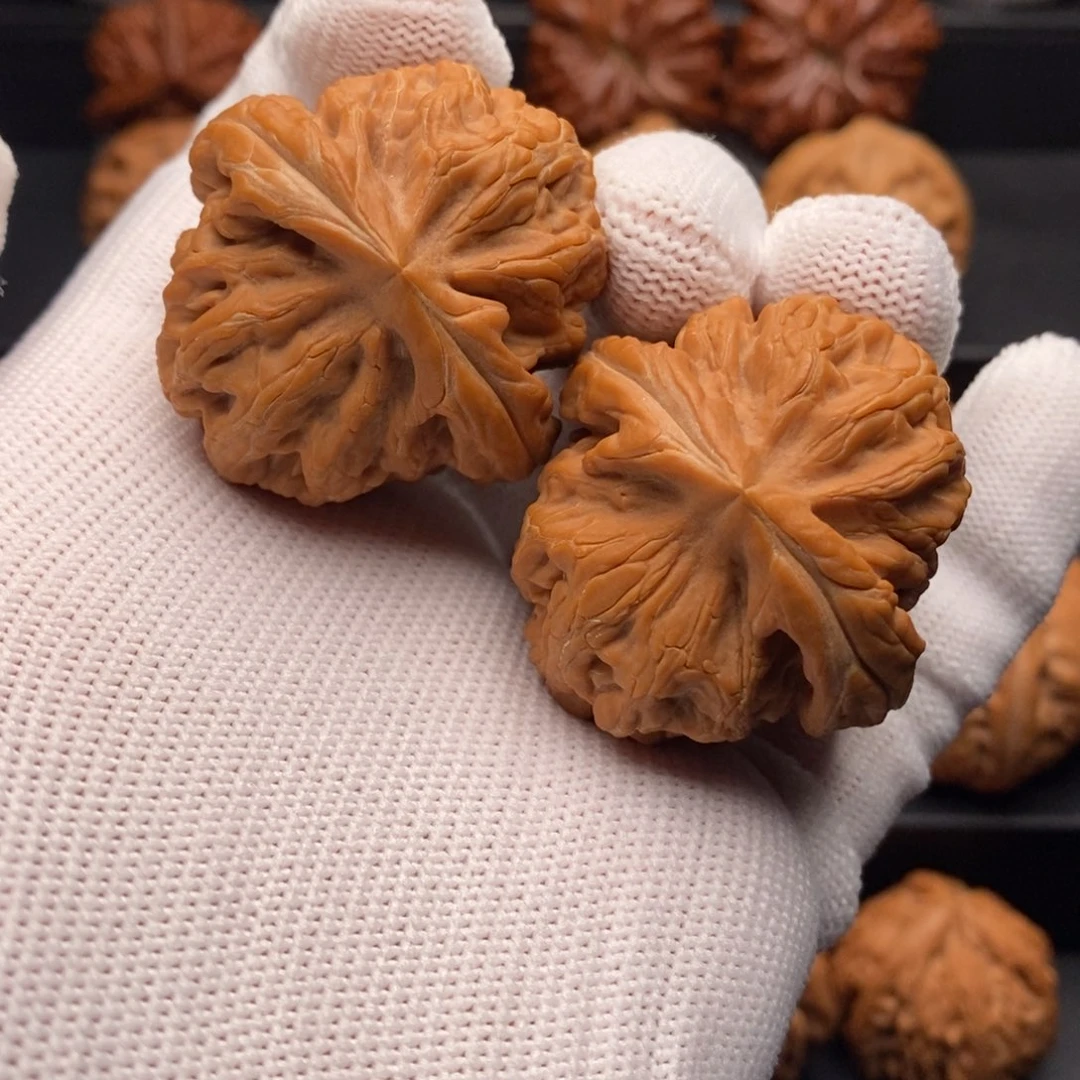 文玩核桃把件40尺全品红锦鲤