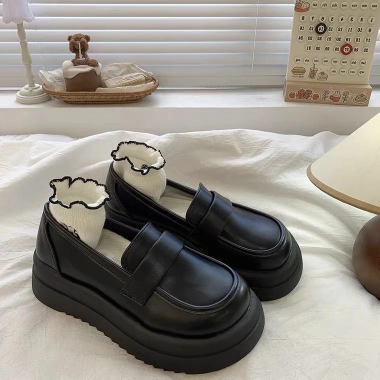 断码乐福鞋女秋季百搭英伦风小皮鞋P-1