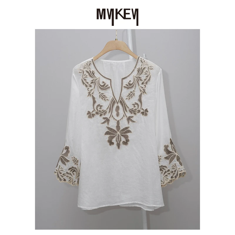 Mykey · 丨南法假期丨民族风亚麻重绣小衫丨MK5SSX388
