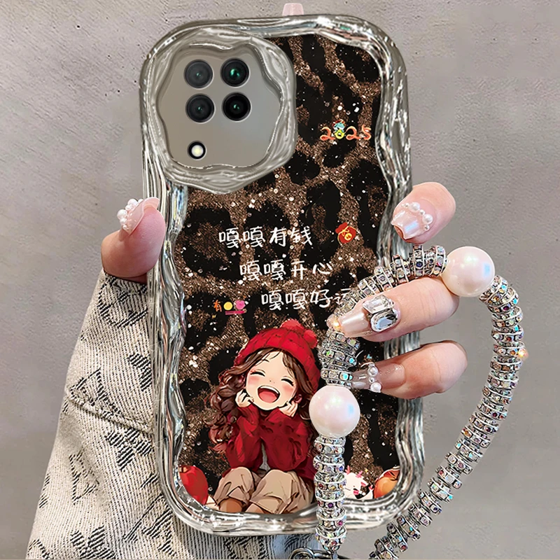 适用于【华为】Nova6SE豹纹嘎嘎好运小女孩创意时尚手机壳