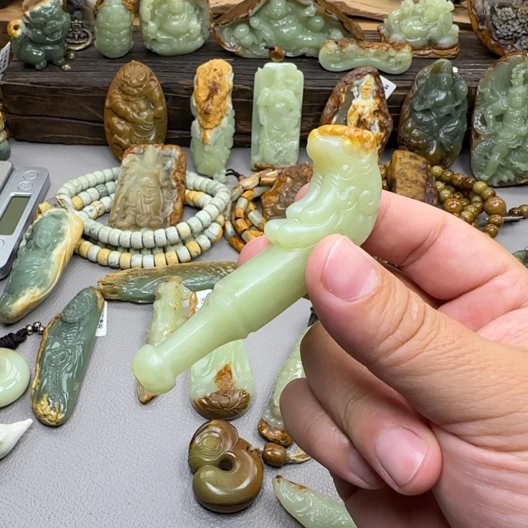 观***心岫岩河磨玉（透闪石质玉）未镶嵌珠宝奇石