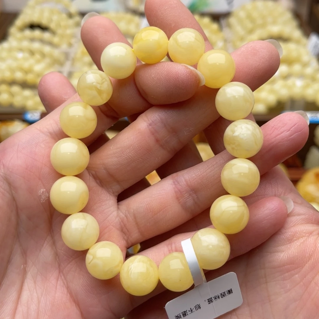 裸石琥珀未镶嵌蜜蜡瑕疵手串十二鸽