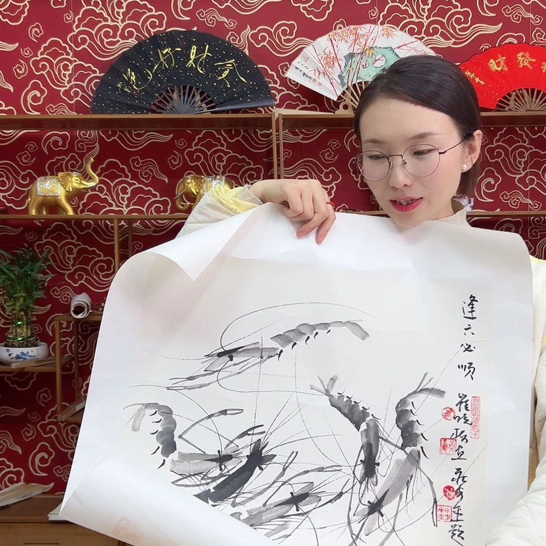 书法书法10寸 手写手绘 头青竹子 默认粘好