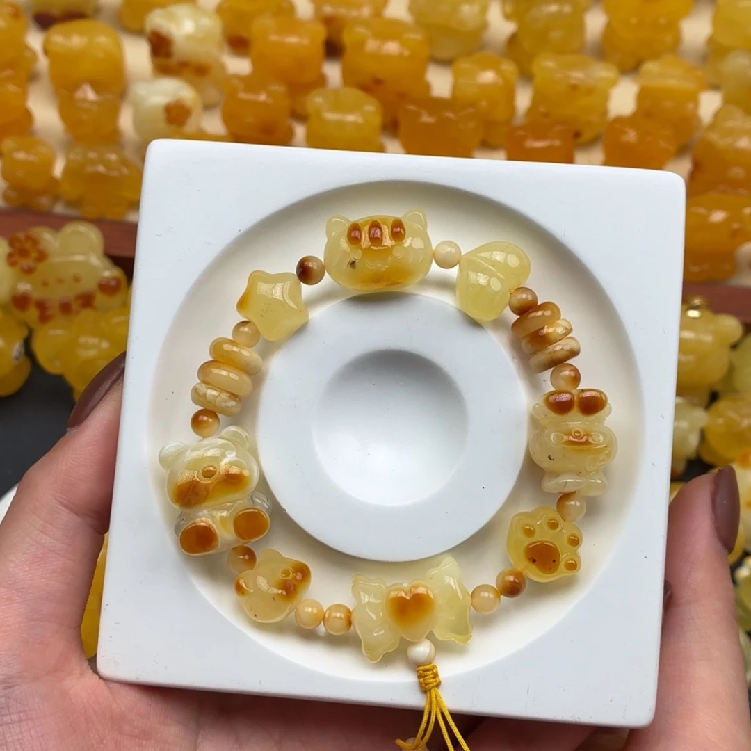 琥珀未镶嵌珠宝奇石瑕多宝手串