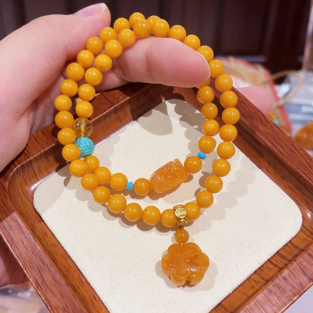 未镶嵌蜜蜡手链手串