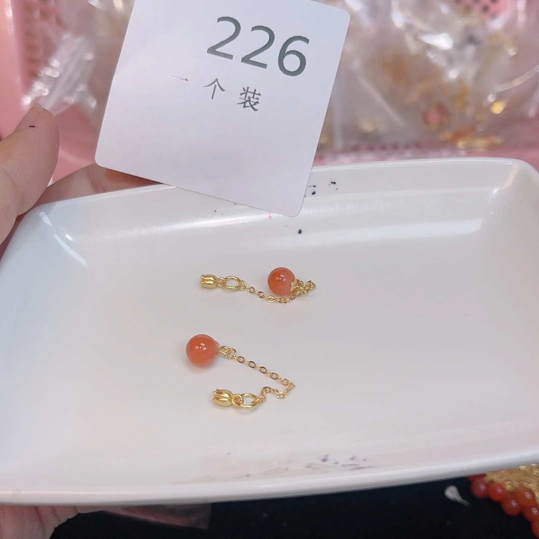 水晶珠宝半成品银S925镀金镶嵌226