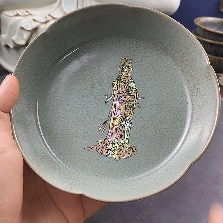 瓷片汝窑的一个花口洗