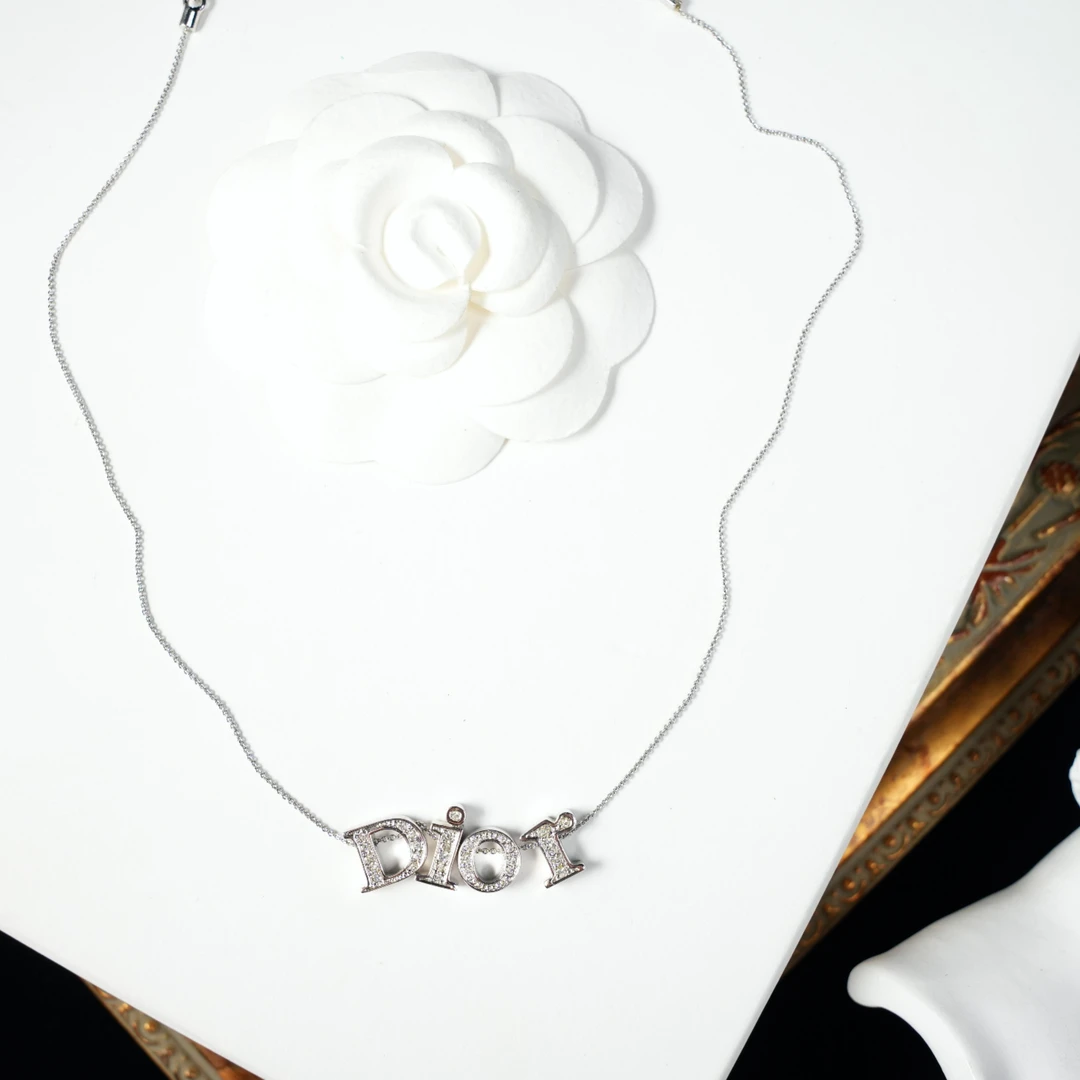 95新 DIOR/迪奥 柚礼中古/迪奥银色字母项链LZ511322