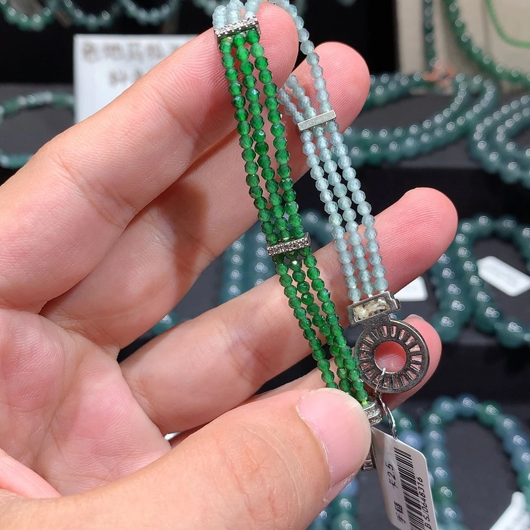 翡翠未镶嵌套链天然a货翡翠手串2.5