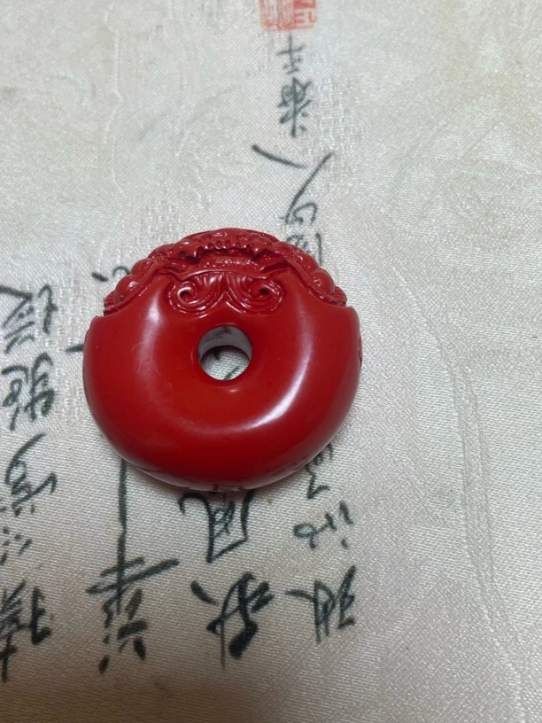 含辰砂工艺品保真朱砂平安扣龙扣