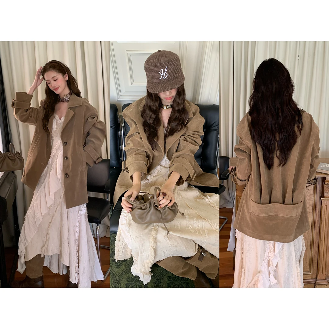 soolrok 松未韵一 柏林松塔  中古私服麂皮外套