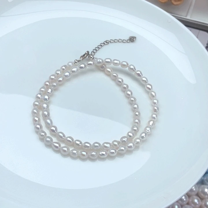 银S925镶嵌淡水珍珠颈饰