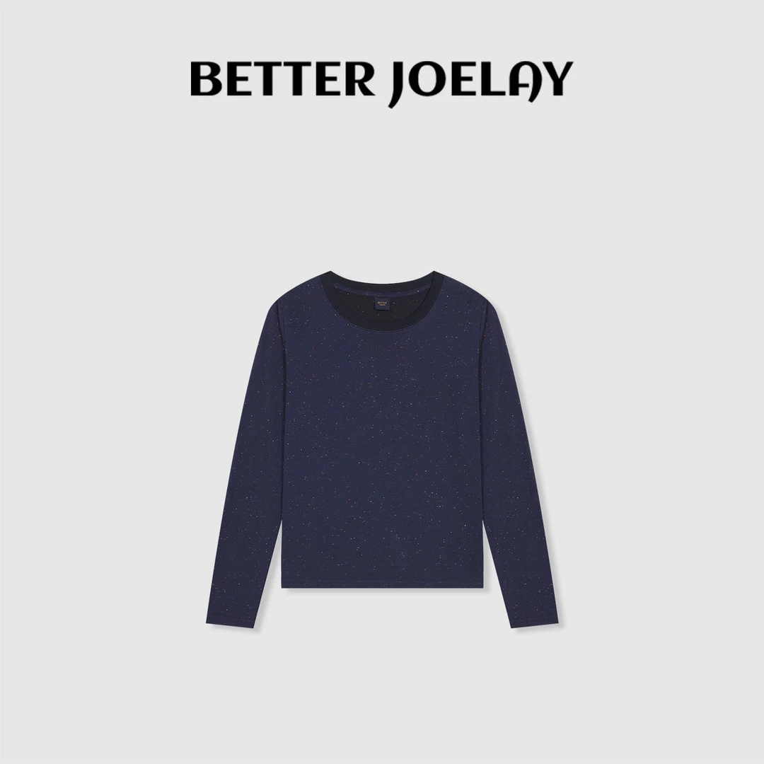BETTER JOELAY-【点点油画】棉百搭简约T恤长袖潮流休闲KH3379