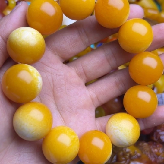 琥珀未镶嵌手链蜜蜡