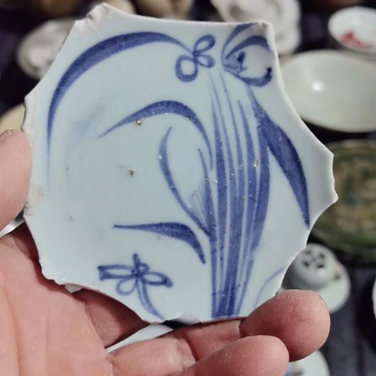 瓷片青花影青杯垫学习标本