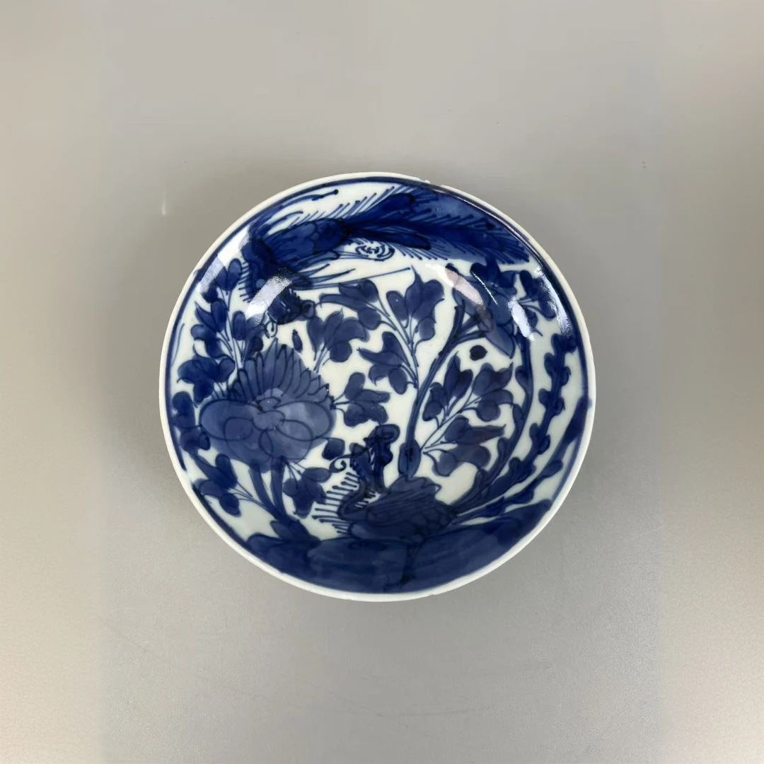 4120004康熙 青花凤穿牡丹纹小蝶