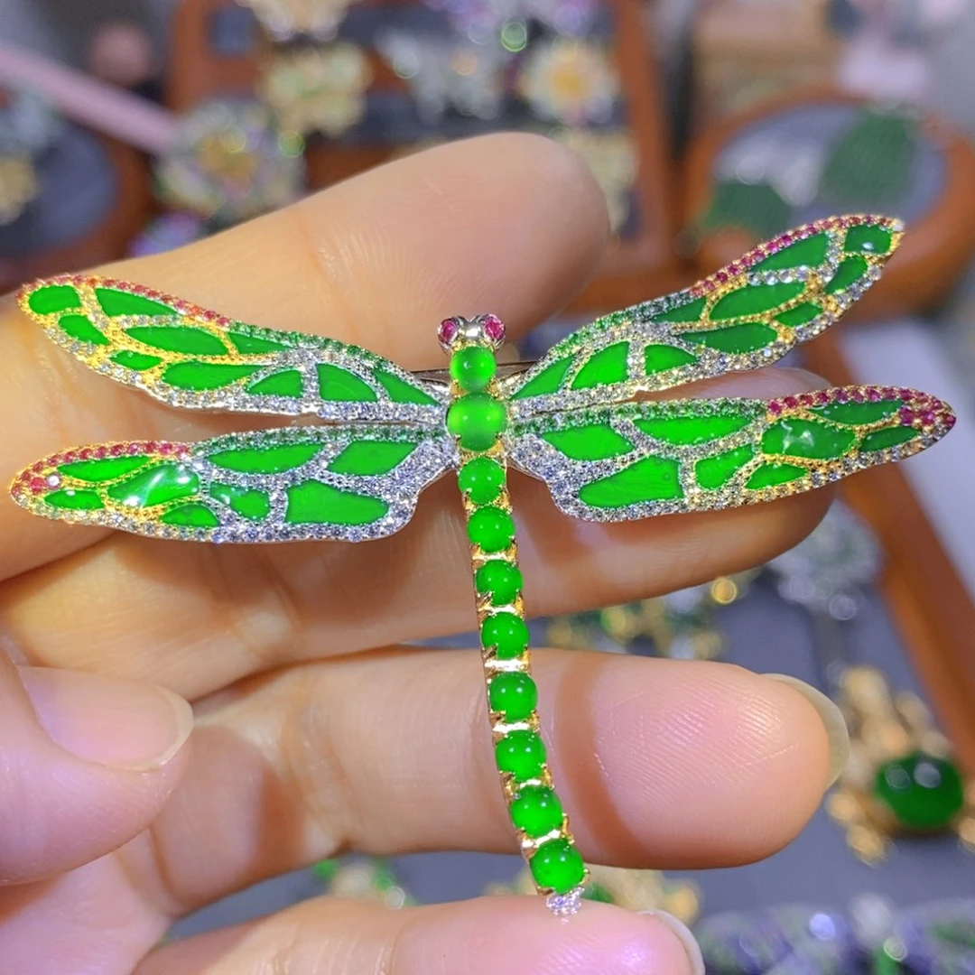 颈饰银S925镶嵌翡翠