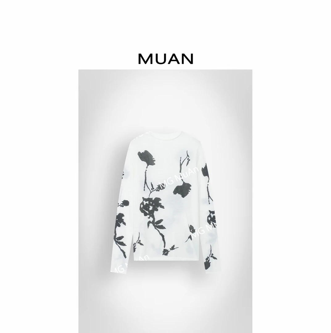 木岸MUAN：《兰亭序针织衫》定制240克新中式针织衫女DG3-056-1-1