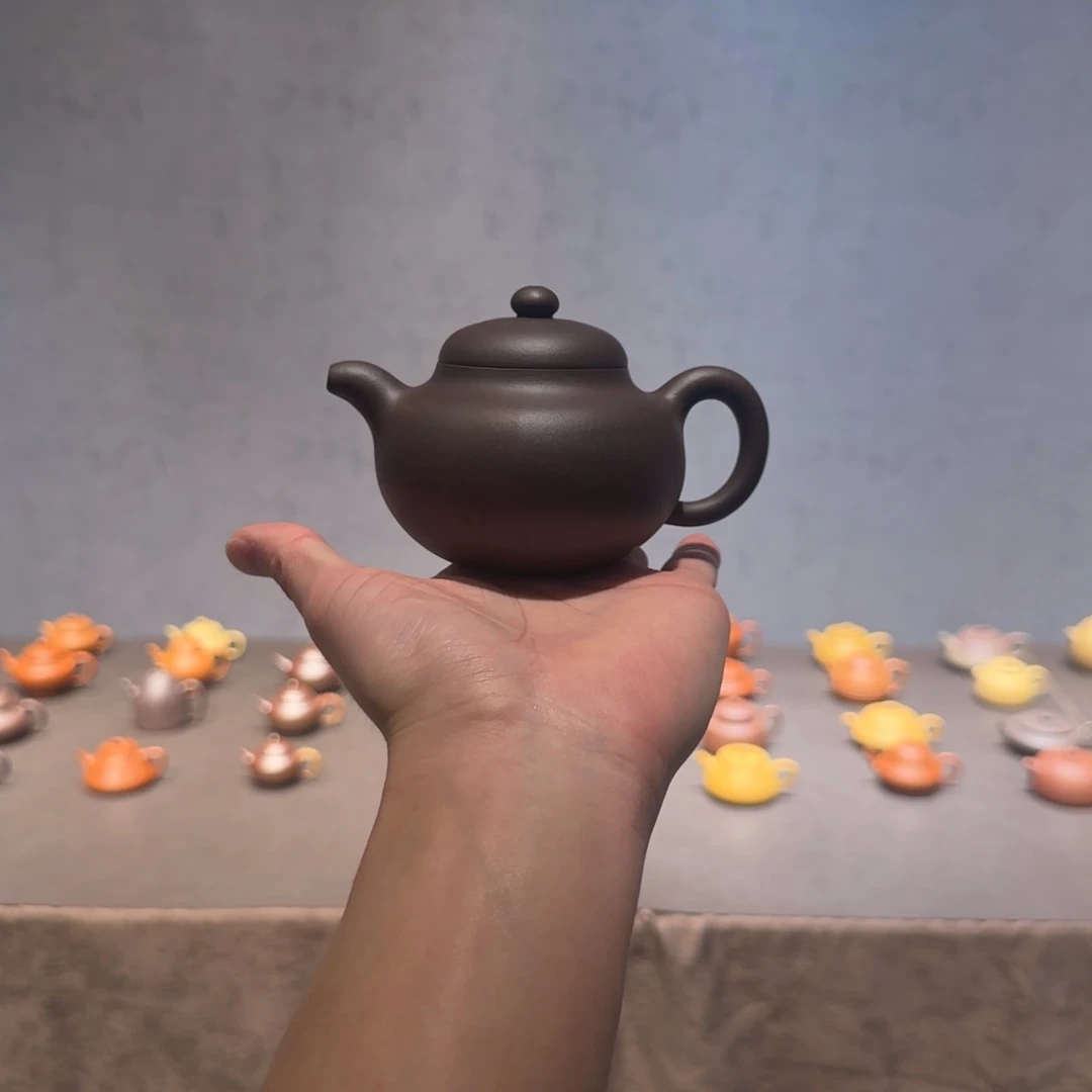 姚***生茶壶紫砂柿园 乌泥 200cc