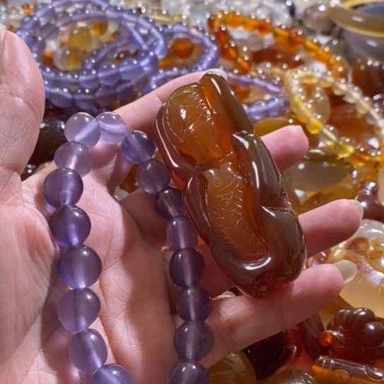 玛瑙/玉髓玛瑙手把件未镶嵌凉*热