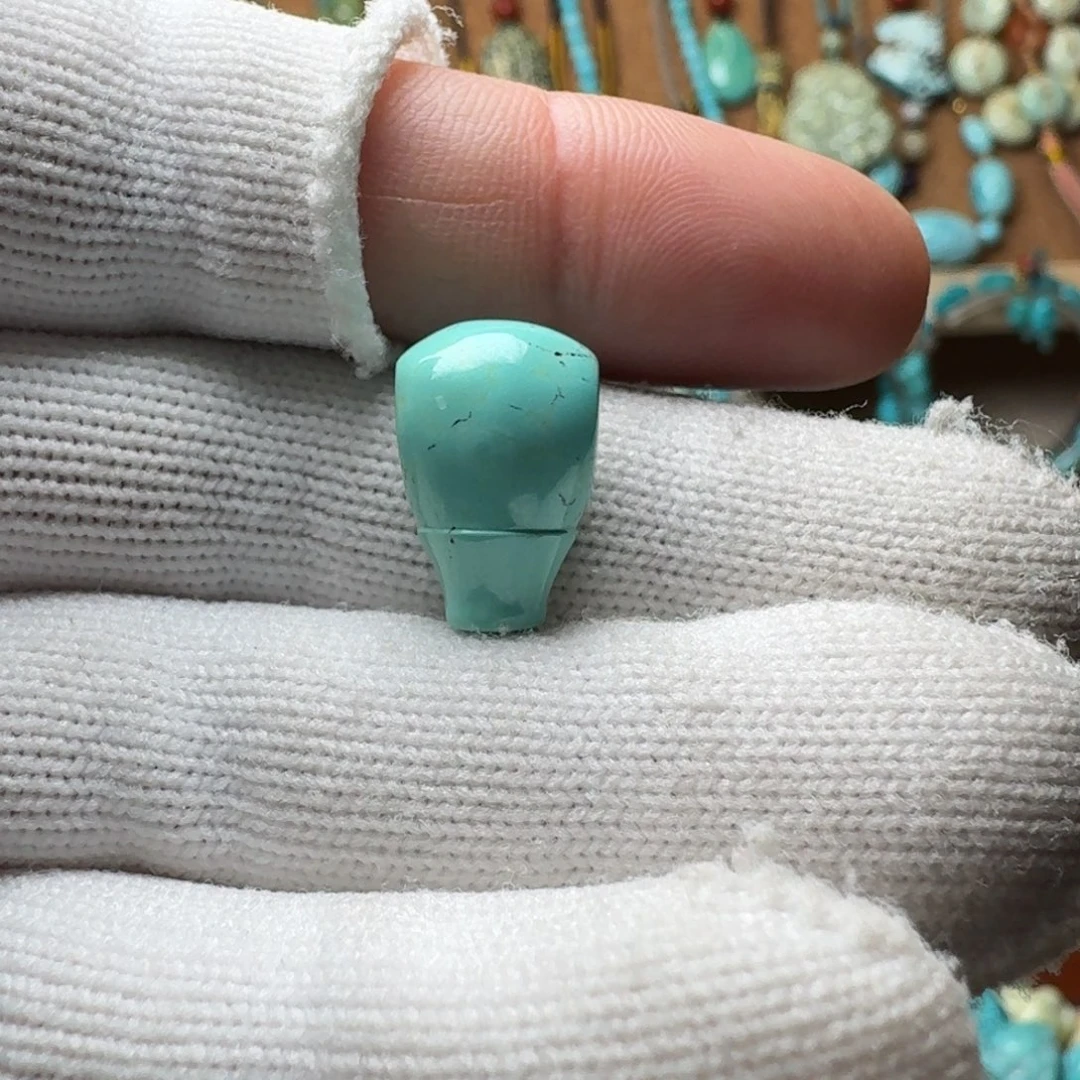 绿松石珠宝奇石未镶嵌嘻*?9.8mm