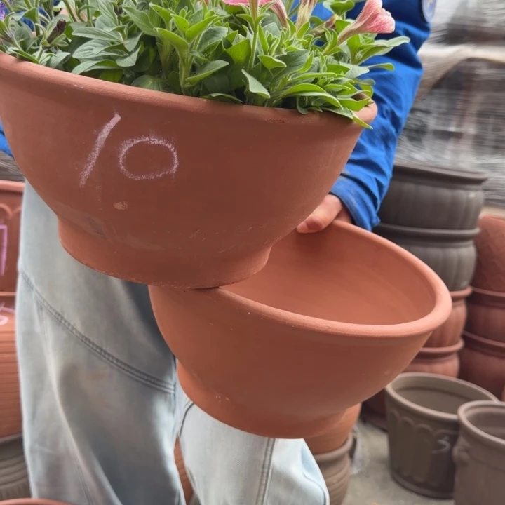 紫砂花盆口30高16