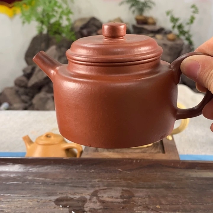 紫砂茶壶小煤窑朱泥德钟200左右的容量半手制作