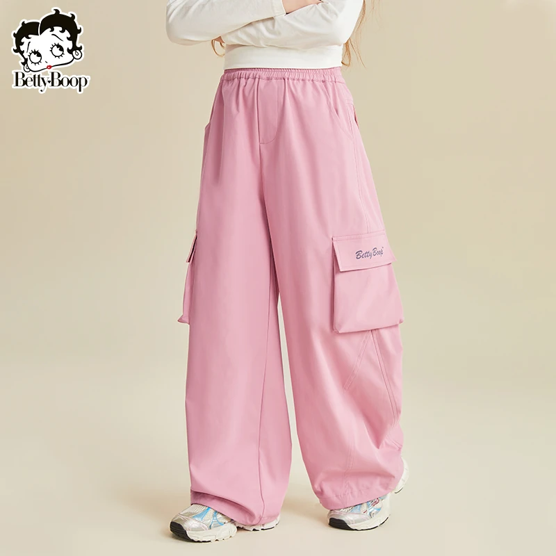 贝蒂童装女童秋装工装休闲裤2025年春秋中大童宽松长裤子25554