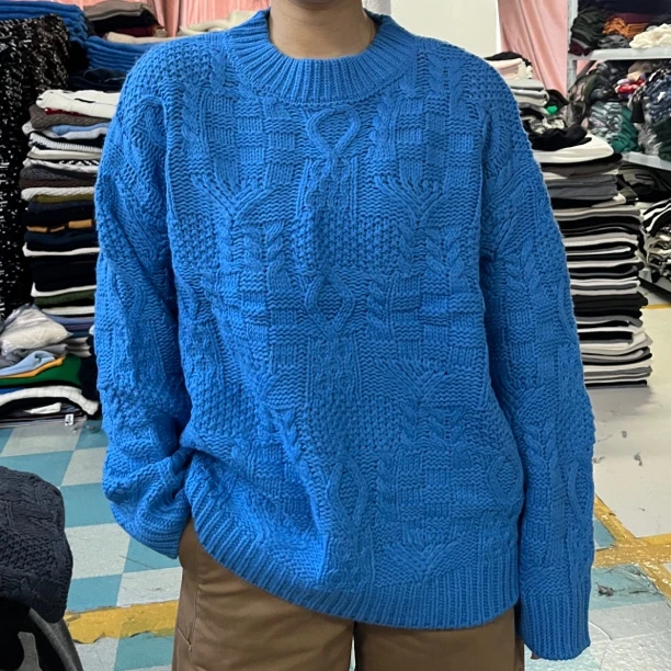 【Forty one】韩版提花粗棒针毛衣2137