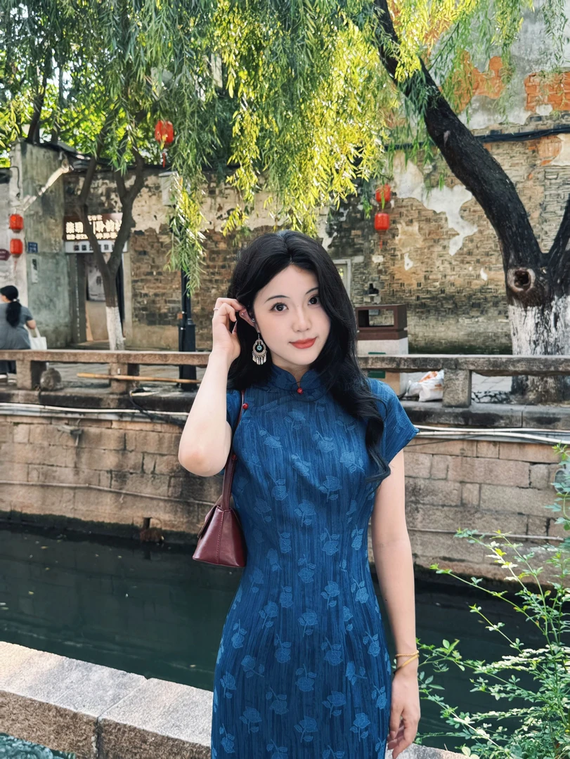 《溪月》120CM夏季爆款改良新中式民国风复古风薄款梨型显瘦旗袍