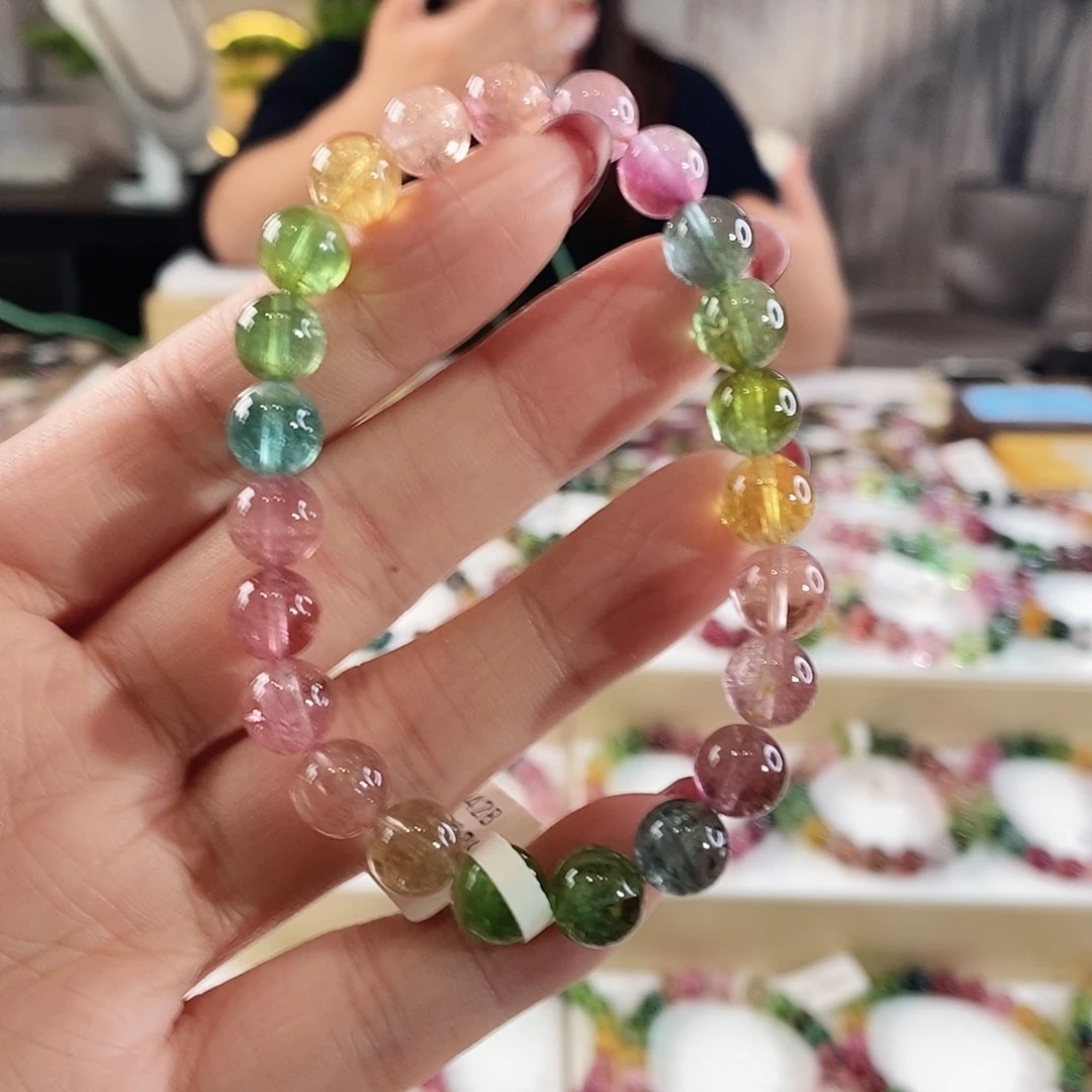 碧玺手串未镶嵌G2428单圈颜色微差