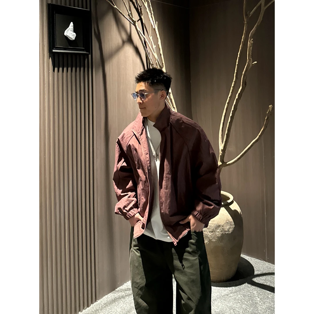 【ZQ】春秋季男士百搭高级肌理感户外美式休闲立领夹克外套25611