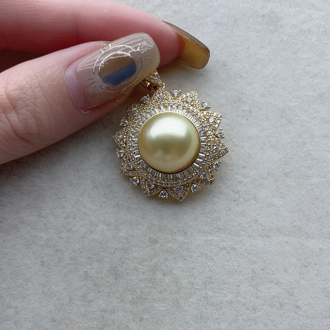 吊坠44银S925镶嵌海水珍珠