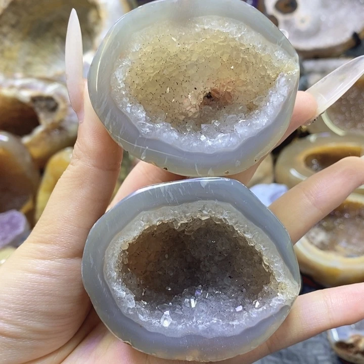 未镶嵌珠宝半成品紫晶彩晶盆