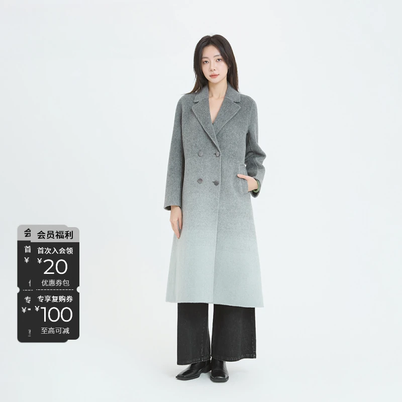 S·DEER圣迪奥洋气时尚高级感气质中长款毛呢大衣外套S244Z2510