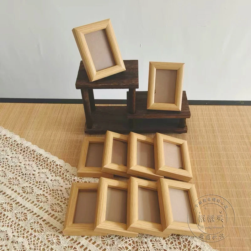 【拍一发十】到手十个【1卡框】8.5*5.8cm原木色宣纸框【新品框清仓】